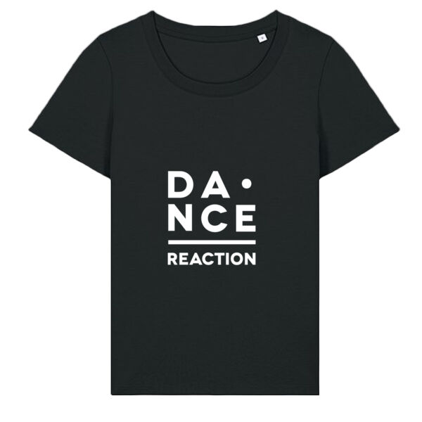 T-Shirt Volwassenen FITTED Diepe Hals Witte Print Thumbnail