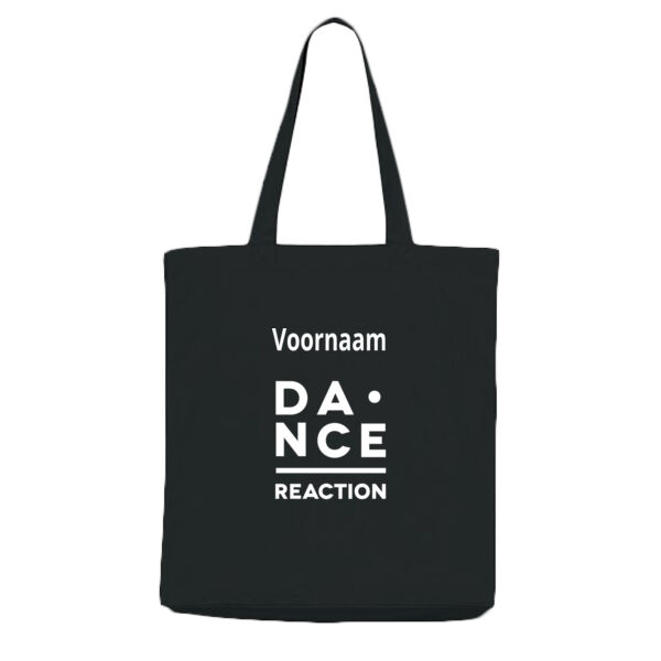 Draagtas Alle Kleuren met voornaam BOVENAAN Witte Print Thumbnail